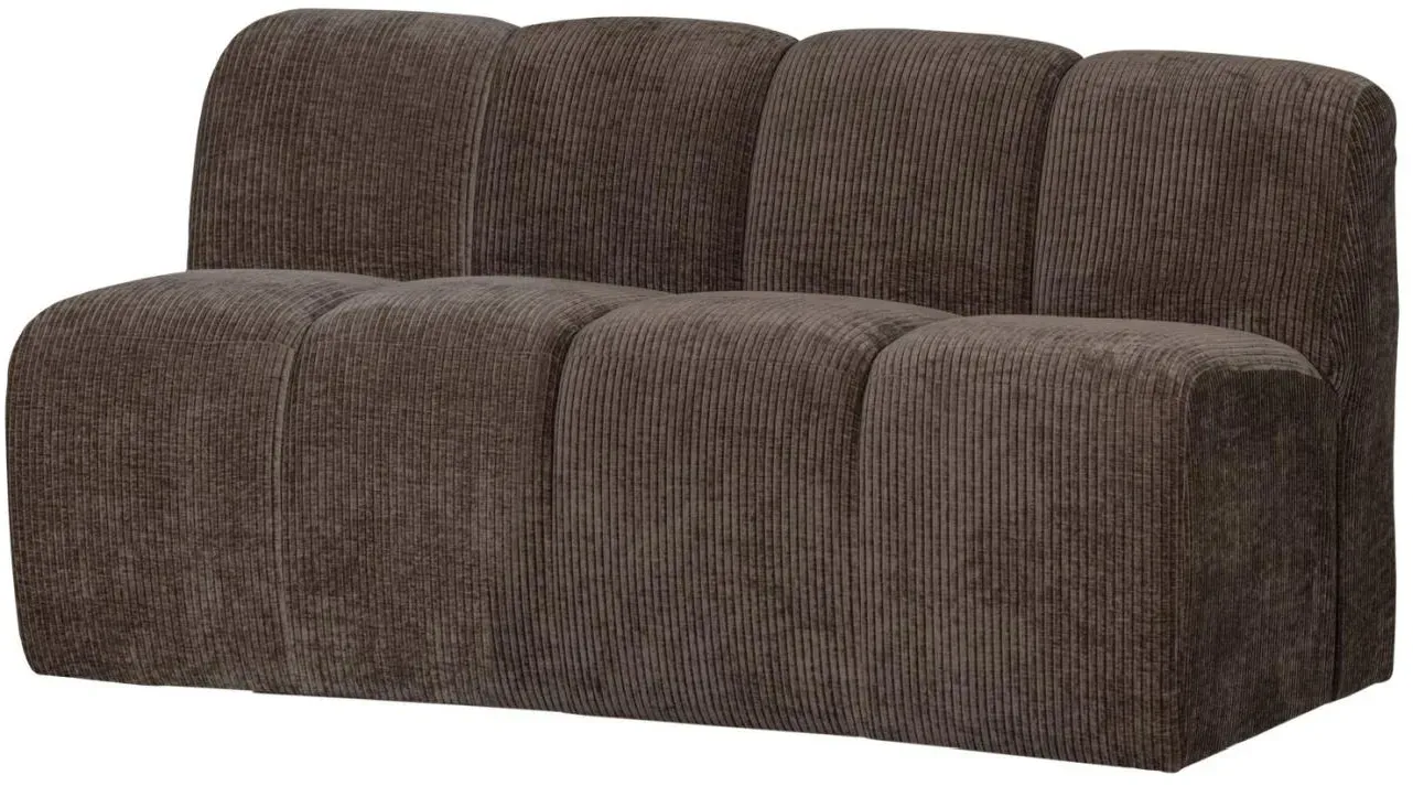 Bank Mojo Flachcord, modern gepolstert mit Rückenlehne, Braun, 160 cm, komfortabel für 2–3 Personen