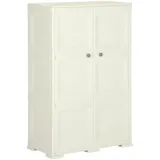 furnicato Beistellschrank Kunststoffschrank 79x43x125 cm Holzdesign Vanilleeis (1-St) weiß 79 cm x 125 cm x 43 cm