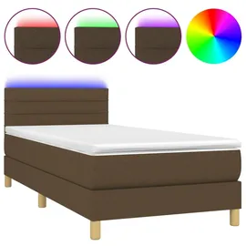 vidaXL Boxspringbett 100 x 200 cm Dunkelbraun