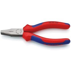 KNIPEX Flachzange Greifzange poliert mit Mehrkomponenten-Hüllen Atramentiert