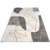 KADIMA DESIGN Teppich Kurzflor Abstrakt Wohnzimmer schmutzabweisend Grau Rechteckig 160x230 | 60% Polypropylen, 40% Polyester | Florhöhe: 11 mm | pflegeleicht