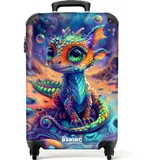 noboringsuitcases NoBoringSuitcases.com Kinder Koffer 55x35x20 cm 36L, Fröhliche Drucke für Kinder: Bunt - Drache Reisekoffer mit 4 Rollen