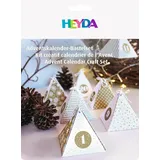Heyda Adventskalender Bastelset Pyramiden weiß gold