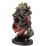 Pucktator Ganesh Figur mit Rohr und Pfau