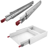 SOTech 1 Paar SOTECH Schwerlastauszüge VarioSlide KV2-200-H76-L600-EH 609,6 mm mit Lock-in/out Einrastfunktion rot Schwerlast-Vollauszug belastbar bis 200 Kg