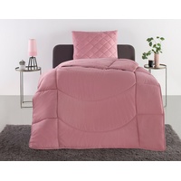my home Steppbett + Kopfkissen »Microlux, Bettdecke 135x200 cm, 155x220 cm«, (Spar-Set, 1x Bettdecke und 1x Kopfkissen), rosa