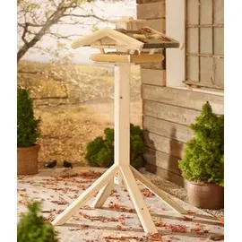 dehner natura premium Dehner Natura Wildvogel-Futterhaus Watzmann, inkl. Ständer Alpstein, ca. B40/H133/T55 cm, Braun