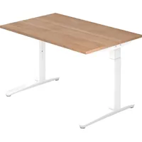 Hammerbacher Schreibtisch C-Fuß 120x80cm Nussbaum / Weiß