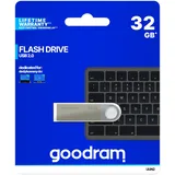 GoodRam - UUN2 USB Stick, Flash-Laufwerk USB 2.0, 32 GB - Lesegeschwindigkeit bis zu 20 MB/s - Schreibgeschwindigkeit bis zu 5 MB/s - Schutzkappe - Langlebiges Material - Silber