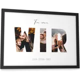 Papierschmiede® WIR personalisiertes Bild mit Fotos - A4 im Bilderrahmen - Geschenke für Frauen - Geschenke für Männer - Personalisiertes Geschenk Paare Partner Fotodruck Weihnachten Valentinstag