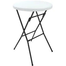 CASARIA Stehtisch Ø 72 x 110 cm weiß klappbar 2 St.