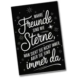 speecheese Wahre Freunde sind wie Sterne Souvenir Souvenir Magnet mit Spruch - Dekomagnet für Zuhause und Büro