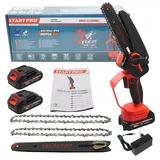 Mini Akku Kettensäge 6 Zoll mit 2 Akkus, 2 Ketten, Ladegerät