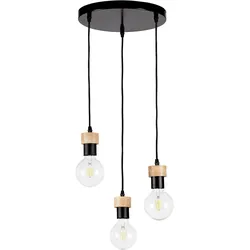 BRITOP LIGHTING Pendelleuchte "CLARTE", schwarz, Ø 30cm, Lampen, Naturprodukt aus Eichenholz, Nachhaltig mit FSC-Zertifikat