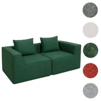 2er-Sofa/Zubehör für Sofa HWC-O54, Couch 2-Sitzer Loungesofa, modular Stoff/Textil (300g/m2) 63x194x97cm ~ grün