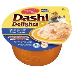 Inaba DASHI Ergänzungsfuttermittel für Katzen - Brühe mit Huhn- und Thunfischgeschmack 70 g
