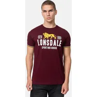 Lonsdale Blagh Kurzarm-t-shirt - Oxblood / Yellow / White