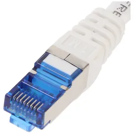 goobay CAT 6A Patchkabel 1x 90° gewinkelt, S/FTP (PiMF), Weiß, 2 m