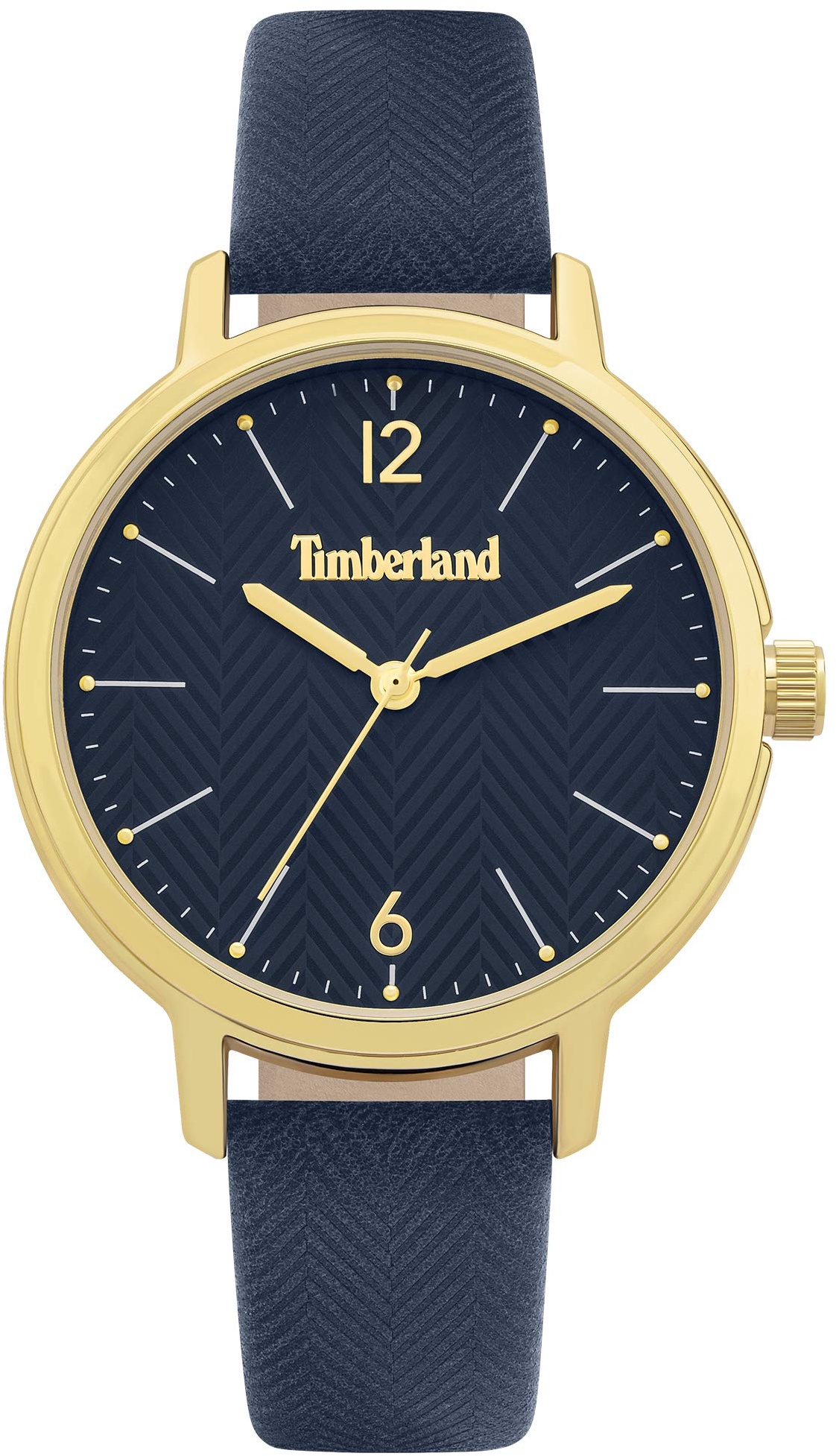 Timberland Damen Analog Quarz Uhr mit Leder-Kalbsleder Armband TBL15960MYG.03