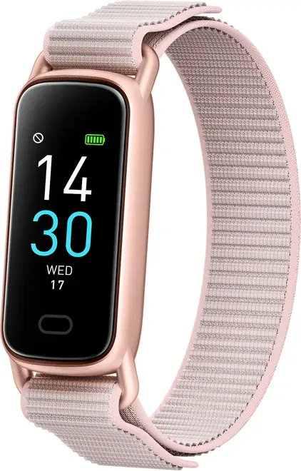 FITTEK Smartwatch, 24/7 Gesundheitsüberwachung, 16 Sportmodi, 7 Tage Akkulaufzeit, ABS+Nylon Magnetladen, Rosa, GTL1