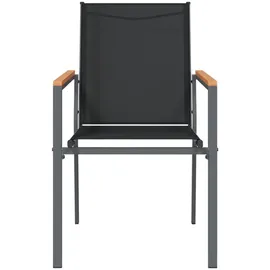 vidaXL Gartenstuhl 55 x 61,5 x 90 cm schwarz 6 St.