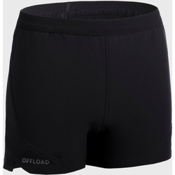 Rugby-Funktionsshorts R500 Damen schwarz, blau|schwarz, XS