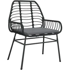 vidaXL Garten Essgruppe 5 pcs Schwarz Poly-Rattan