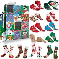 Joyin 2024 Weihnachts-Adventskalender, 12 Weihnachtstage, warme Baumwollsocken für Frauen, Countdown-Kalender, inklusive 8 kurz geschnittenen Socken und 4 Kniestrümpfen, Geschenk für Feiertage