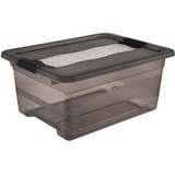 keeeper Aufbewahrungsbox mit Deckel und Schiebeverschluss, 12 Liter, crystal-grey