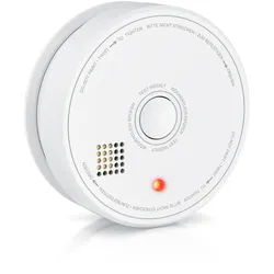 Brandson Rauchmelder 10 Jahre Batterie - 9V Blockbatterie - Smoke Detector - wechselbare Batterie - Gerät wiederverwendbar - DIN EN 14604 2005