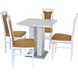 HOFMANN LIVING AND MORE Essgruppe »5tlg. Tischgruppe«, (Spar-Set, 5 tlg 5tlg. Tischgruppe), weiß weiß, , 82631568-0 B/H/T: 45 cm x 95 cm x 48 cm, Polyester, gelb, weiß) Essgruppen