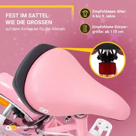 ACTIONBIKES MOTORS Actionbikes Kinderfahrrad Starlight 20 Zoll Rosa, Fahrradständer, Korb, Klingel, Kettenschutz