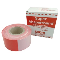 varivendo Klebeband Folien-Absperrband rot-weiß 80mmx500m Absperrband Flatterband Baustell