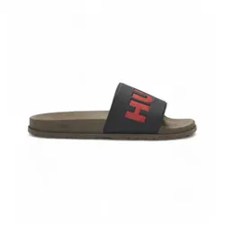 HUGO für Herren. 50498352 Grünlich braune Flip Flops mit Logo auf dem Riemen (42), Wohnung, Keine, Strandbekleidung