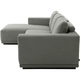 Musterring Ecksofa MUSTERRING "JustB PM200, mit Holzrahmen in schwarz", turtle, B:316cm H:78cm T:166cm, 94% Polyester, 6% Nylon, Sofas, Ecksofa, Anreihsofa rechts & Longchair links, mit Armlehnen, inkl. Rückenkissen