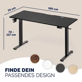 CASARIA Höhenverstellbarer Schreibtisch Schwarz