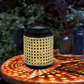 GLOBO LED Solarlaterne 30 x 12 cm schwarz/braun