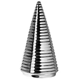 Fink Deko-Tannenbaum 13 cm Silber Porzellan - Winterdeko Figur mit feiner Linienstruktur - Porzellanbaum für Festliche Tischkultur, Fensterbank, Adventsarrangements - stilvolle Wohnaccessoires