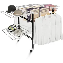 Todeco Klappbarer Wäscheständer 174 x 105 x 84 cm Schwarz/Weiß