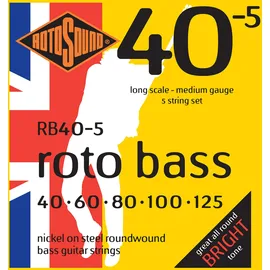 ROTOSOUND Nickelsaiten für Bässe Runddraht Medium 40 60 80 100 125