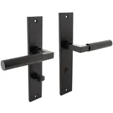 INTERSTEEL Langschildschildgarnitur Baustil Zamak F71 schwarz WC 72mm