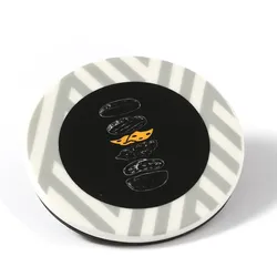Getränkeuntersetzer aus Keramik mit BURGER Design - Bierdeckel - D: 9cm - rund