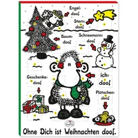 Sheepworld Adventskalender mit Motiv „Ohne Dich ist Weihnachten doof“ | 26 cm x 35 cm, Schokoadventskalender, 75 g | gefüllt mit Schokolade, Kalender für Kinder, lustiges Design | 51126