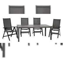 ACAMP Urban Set 5-tlg. Tisch Extensio Fix 180 cm anthrazit klappbar 50013