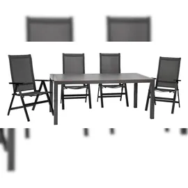 ACAMP Urban Set 5-tlg. Tisch Extensio Fix 180 cm anthrazit klappbar 50013