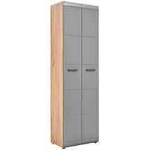 VOLEO Garderobenschrank Graphit, Eiche, 4 Fächer, 59x197x37 cm, Beimöbel erhältlich, Garderobe, Garderobenschränke, Garderobenschränke - B/H/T ca. 59,00x197,00x37,00