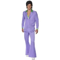 Smiffys Kostüm 70er Jahre Disco Checker, Travolta bekommt Konkurrenz auf dem Dancefloor! lila M