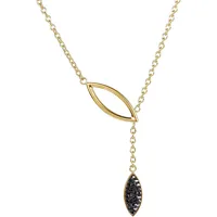 FIRETTI Y-Kette Oval Drop Edelstahl schwarz