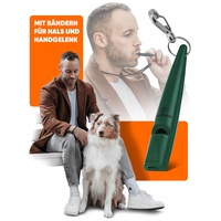 Qomfy Home® Hundepfeife mit Armband & Halsband (Grün) – Ideal für den Rückruf – Hunde Trainings Zubehör – Erziehungshilfen für Hunde – Dog Whistle