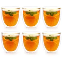 hausleben Latte-Macchiato-Tasse 6er Set Doppelwandglas Kaffee/Tee 250ml, hitzebeständig, Hitzebeständige Latte Macchiato & Kaffeegläser 250 ml